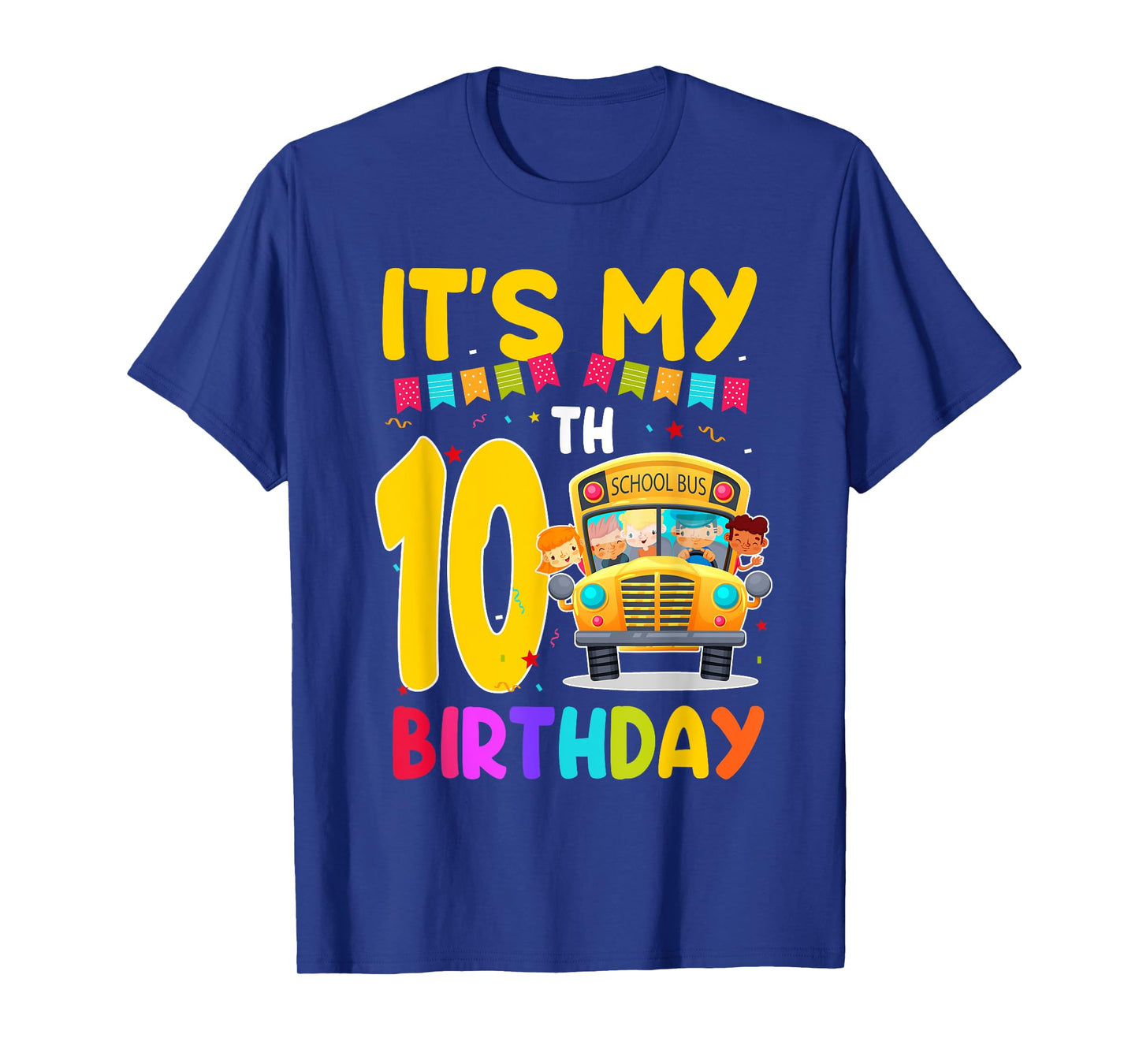 It's My 10th Birthday School Bus Theme 10 Year Old Birthday T-Shirt