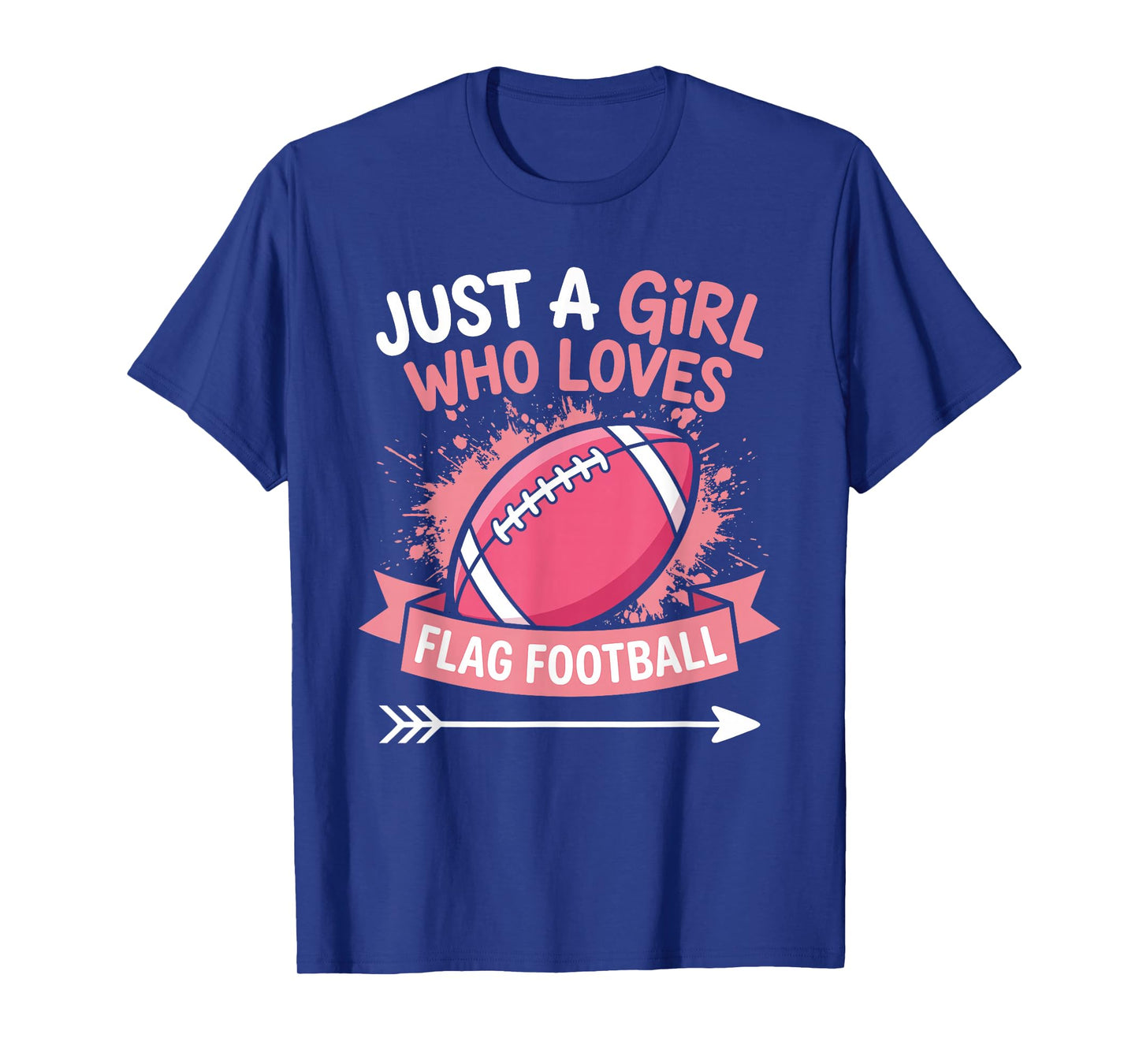 Flag Football Girl Pink Sports Design T-Shirt