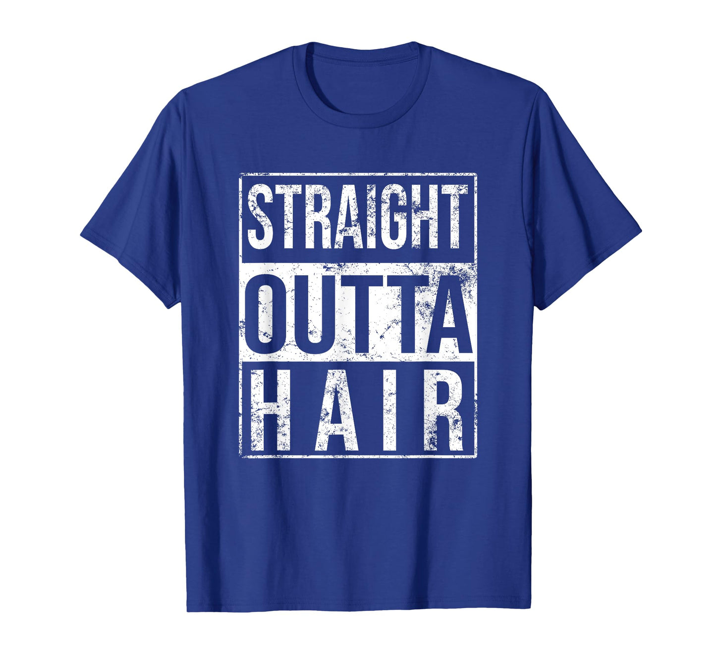 Straight Outta Hair Bald Man Funny Hair Loss T-Shirt