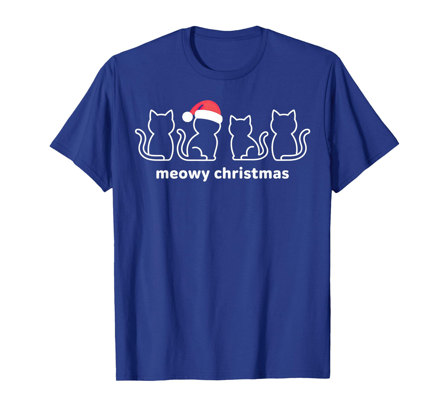 Meowy Catmas Cat Christmas Kitten Cats Santa Hat Xmas T-Shirt