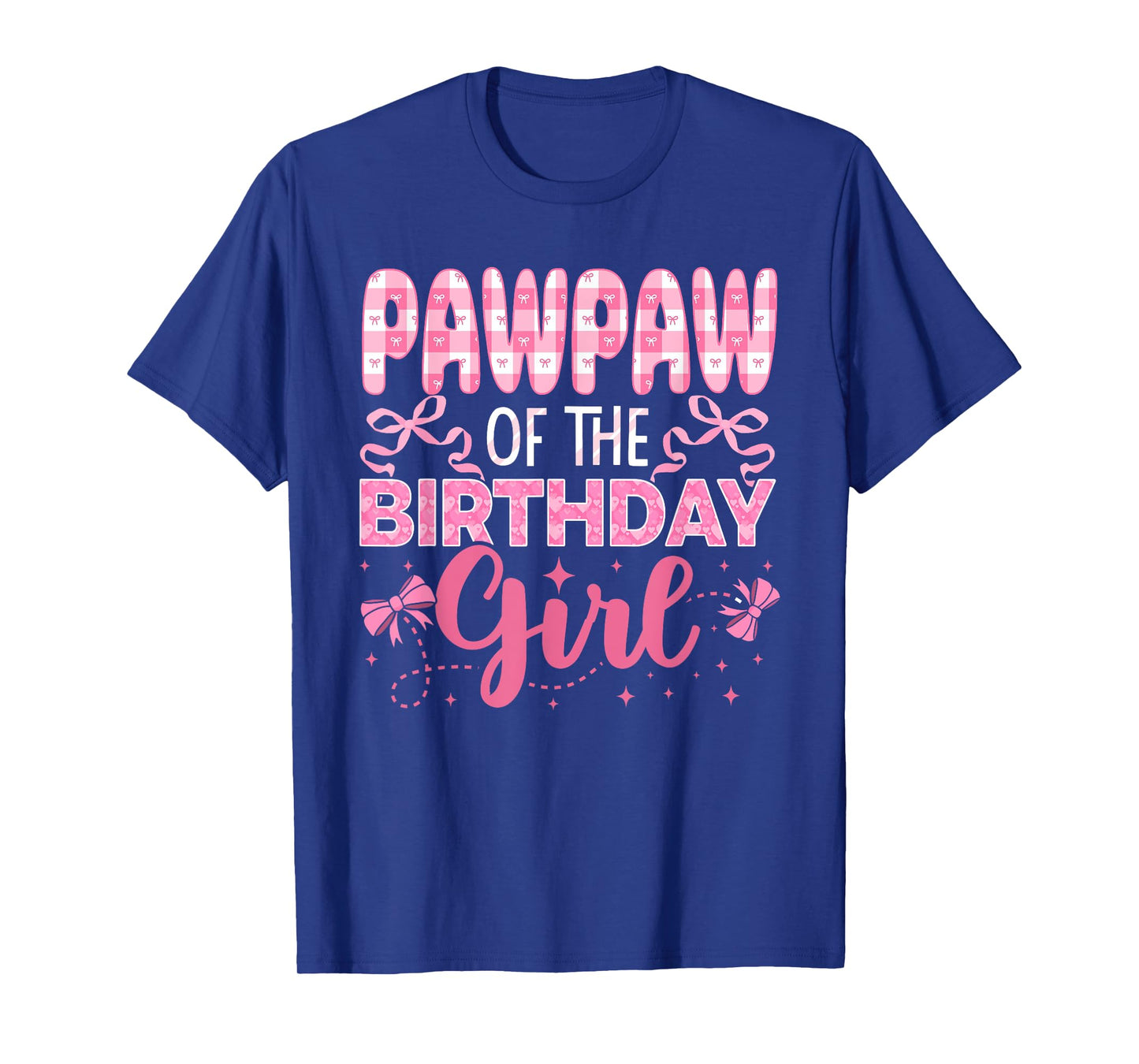 Pawpaw of The Birthday Girl Family Pink Coquette Bow T-Shirt