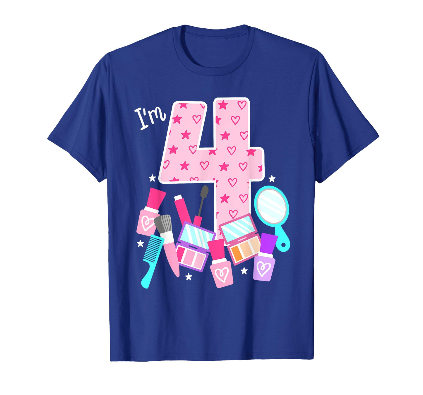 Spa Birthday Party I'm 4 Girls Makeup 4th Bday Kids Toddlers T-Shirt
