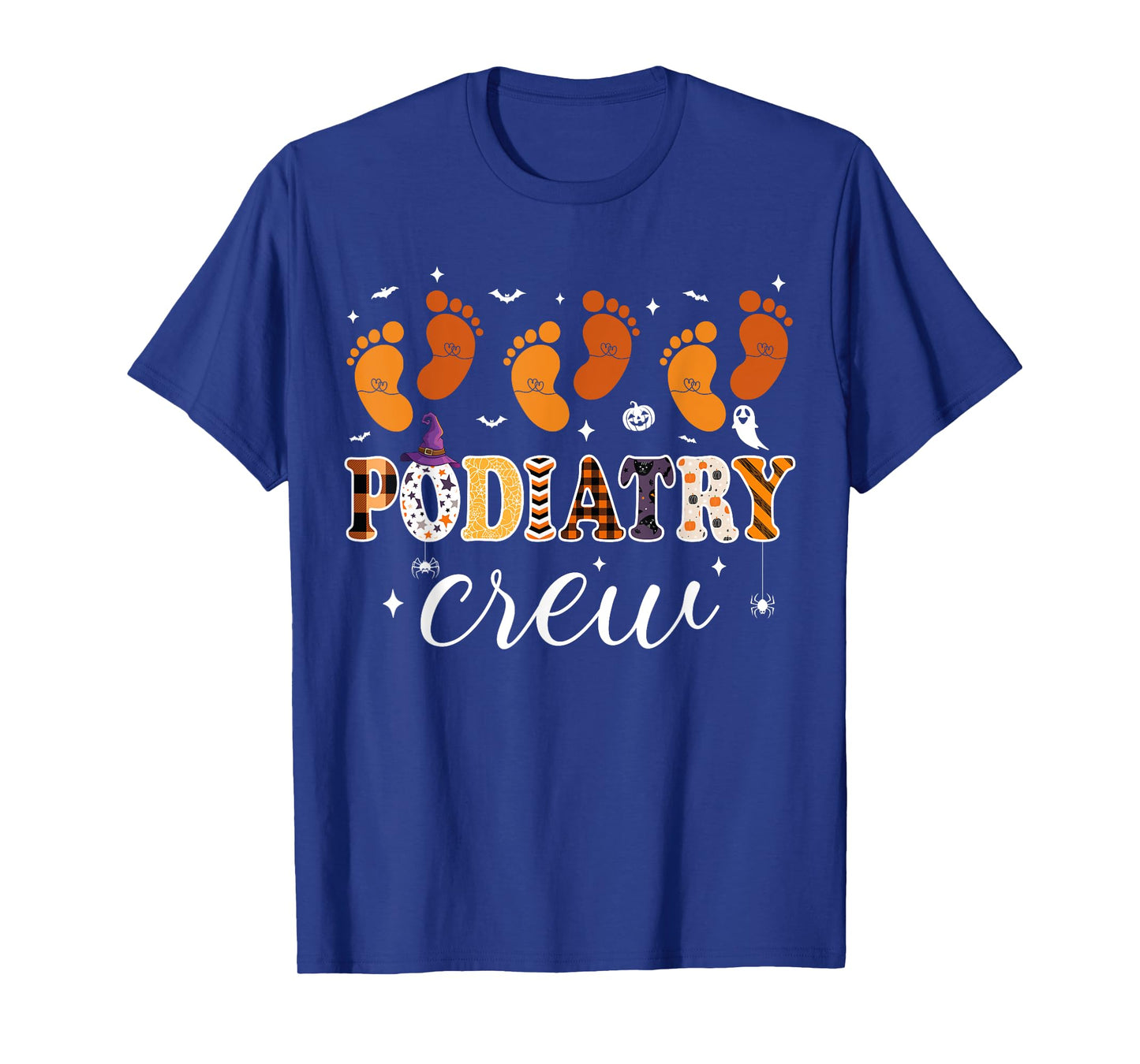 Podiatry Crew Footprint Podiatrist Pumpkin Ghost Halloween T-Shirt