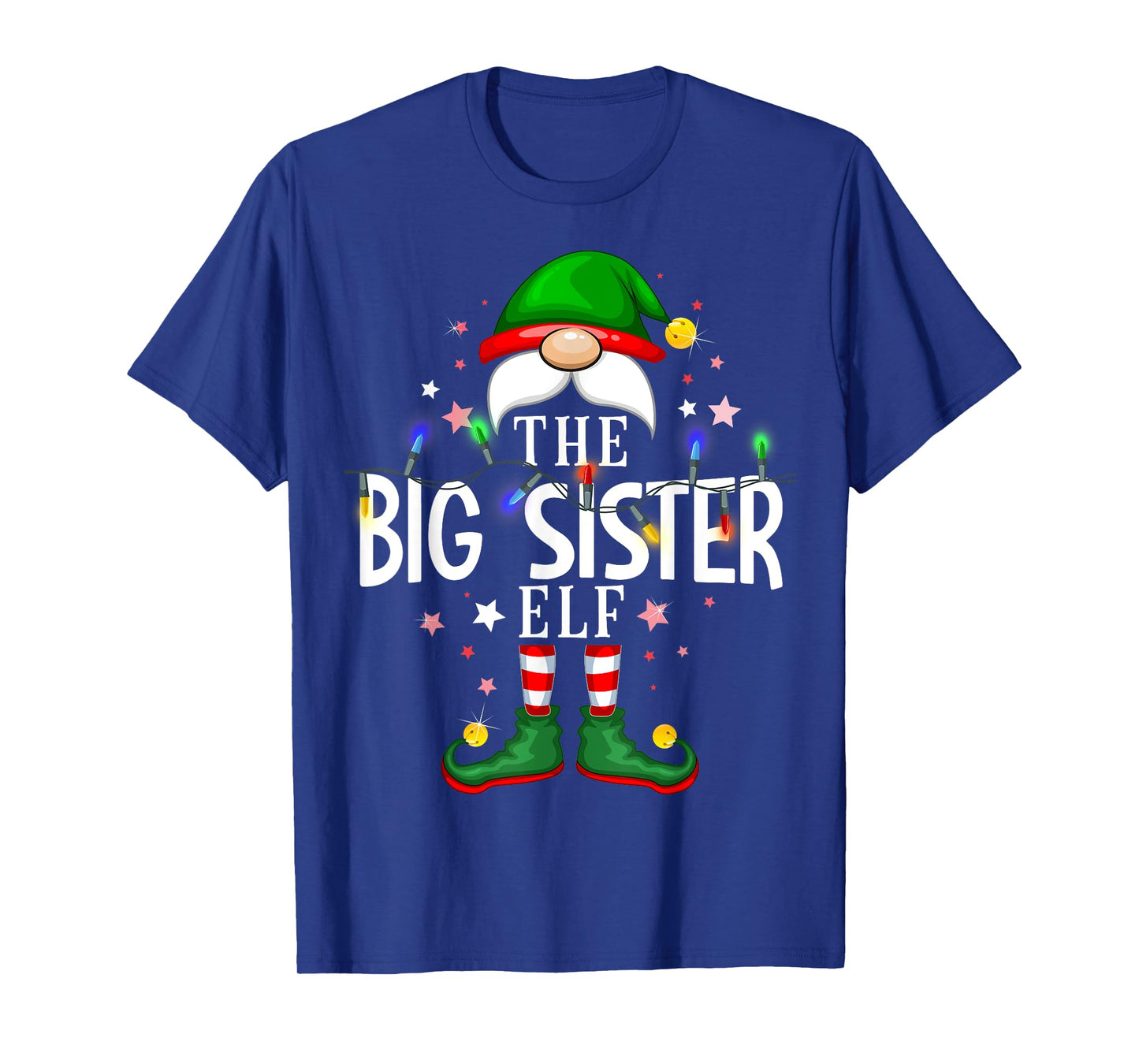 The Big Sister Elf Christmas Family Pajama Party T-Shirt