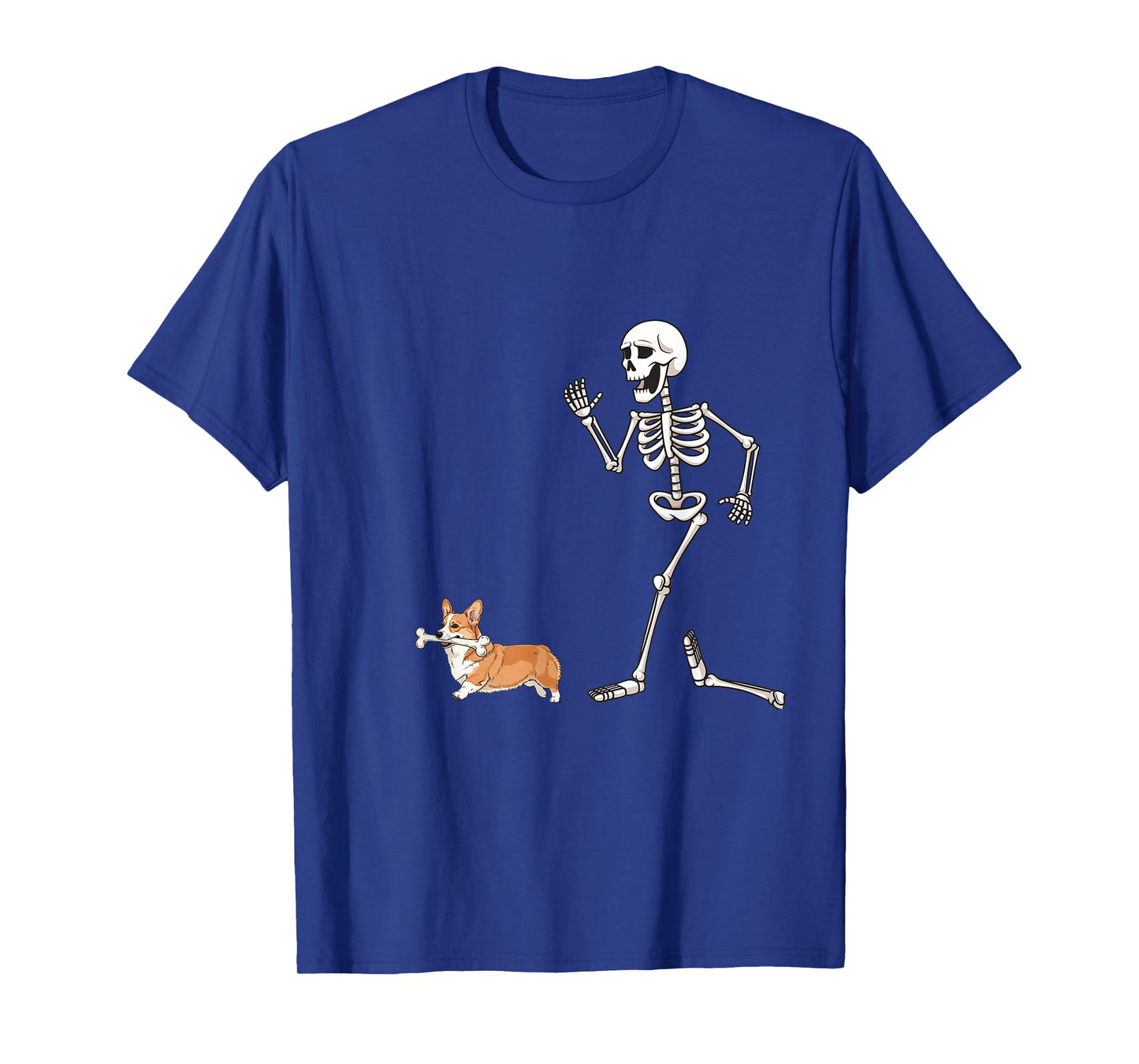 Funny Halloween Pembroke Welsh Corgi and Skeleton T-Shirt