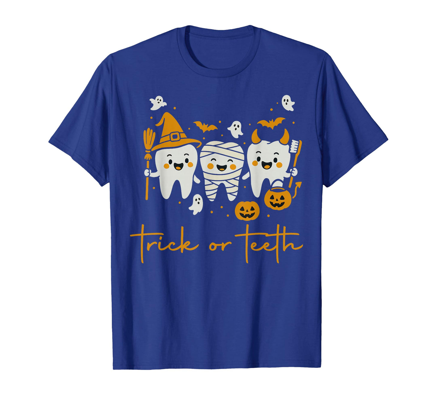 Funny Trick Or Teeth Dental Squad Halloween Dentist T-Shirt