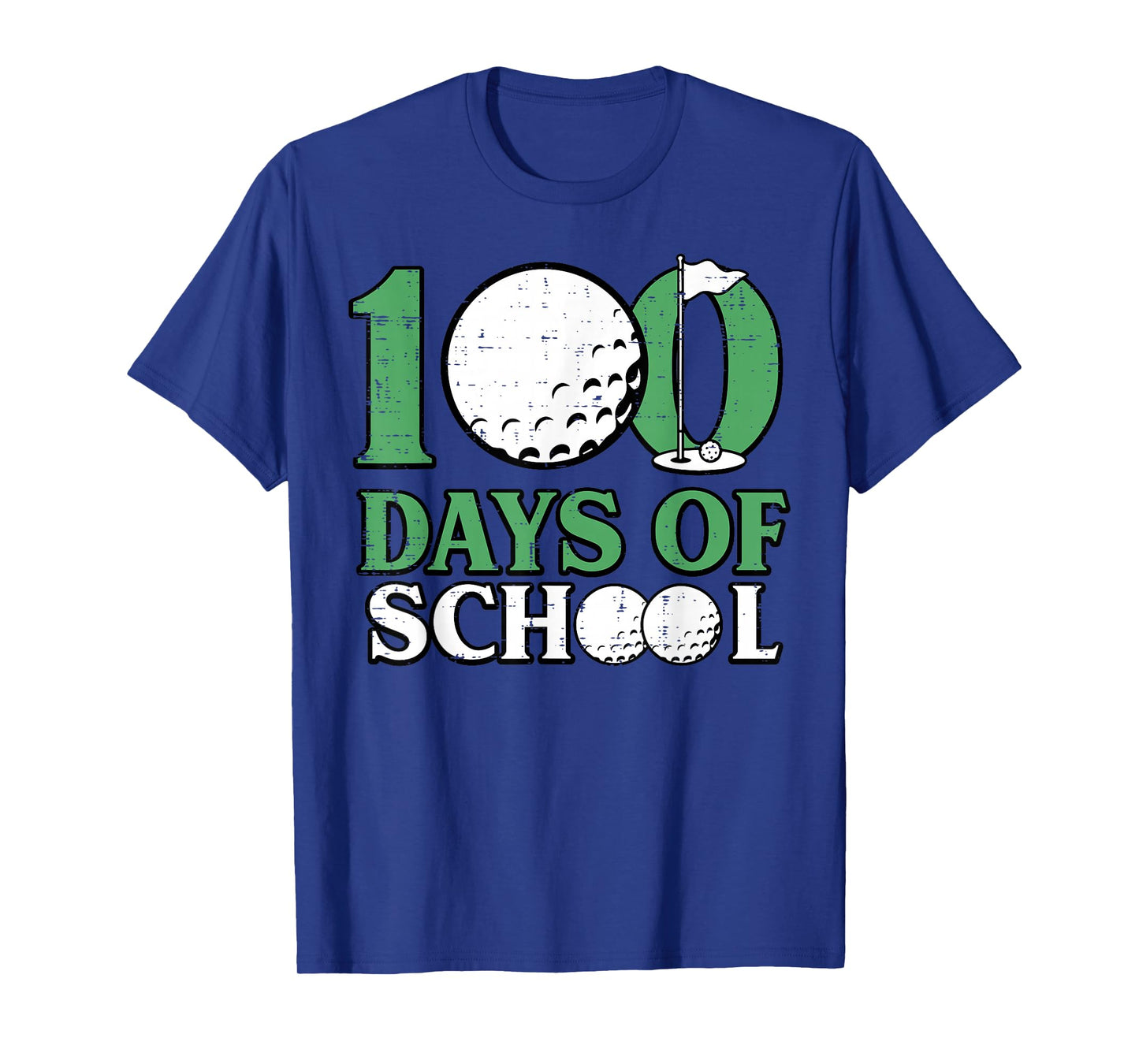 100 Days of School Golf Ball 100th Day Golfer Boys Kids Men T-Shirt
