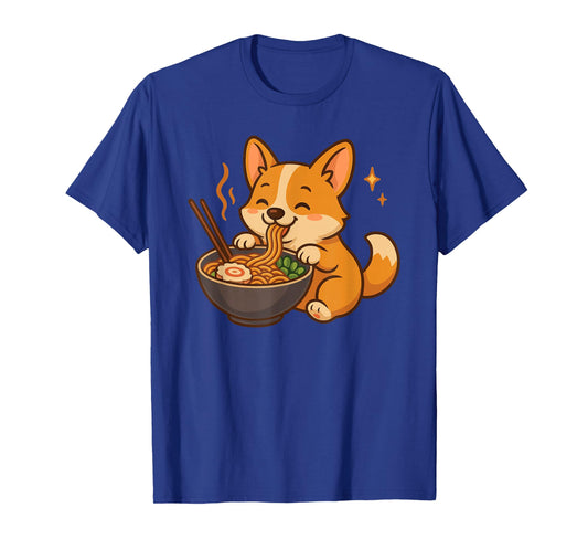 Corgi with Noodles Ramen Kawaii Dog T-Shirt