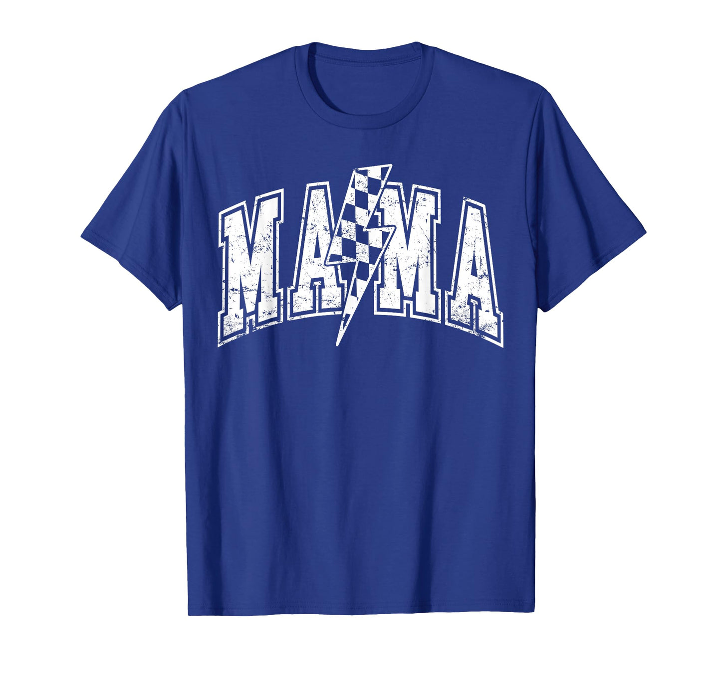 Mama Lightning Bolt Checkered Varsity Mom Women Mother's Day T-Shirt