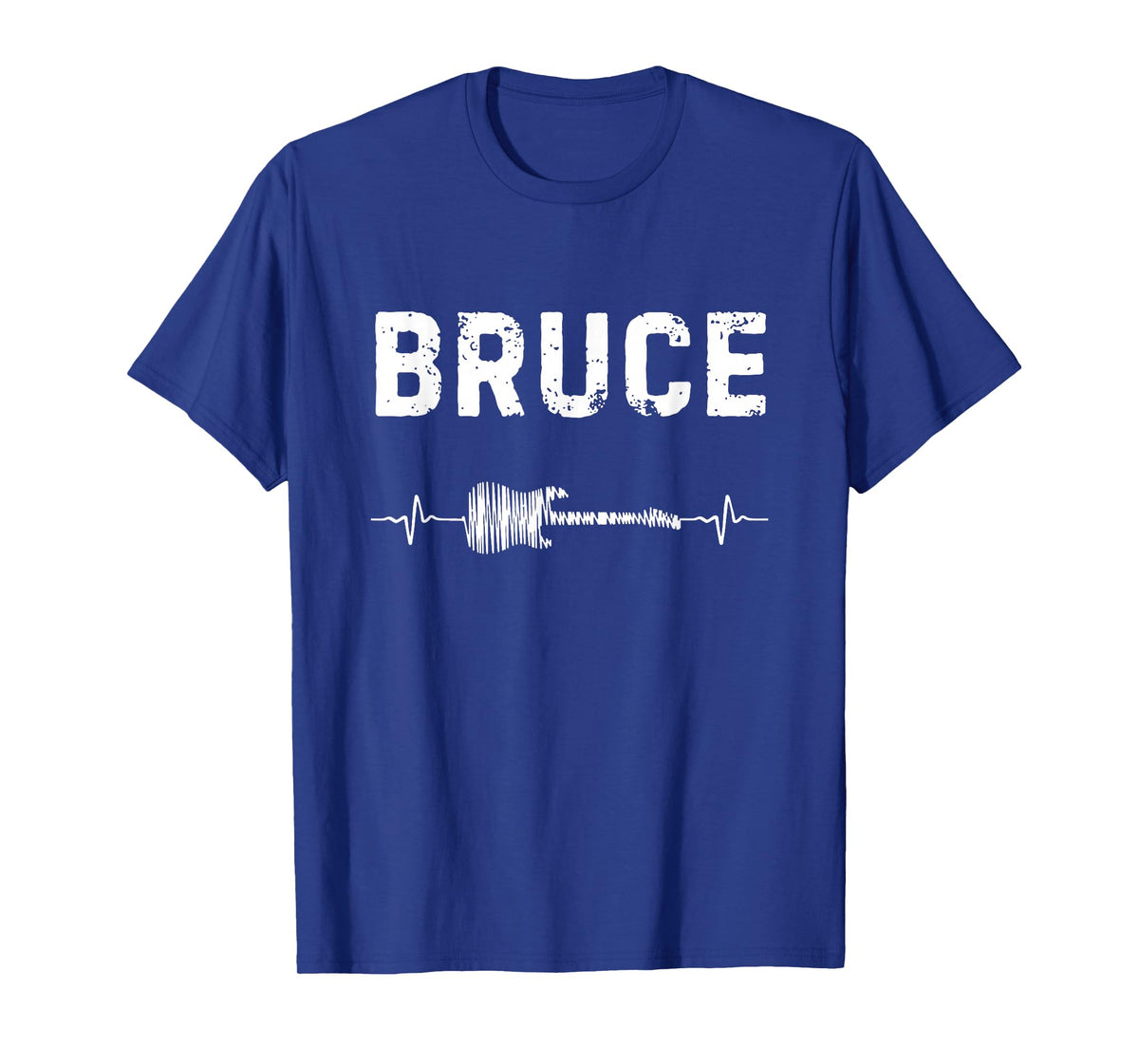 Bruce Guitar Heartbeat Music Guitarist Retro Vintage T-Shirt