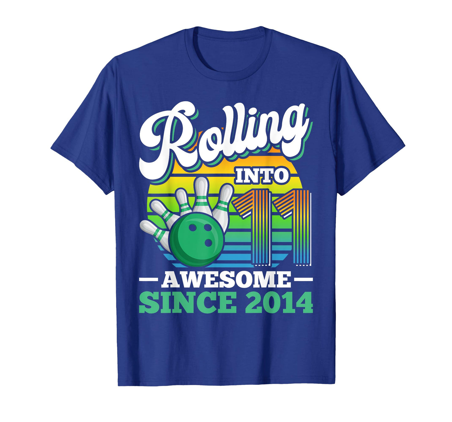 Bowling Birthday Party Rolling Into 11 Years 11th Birthday T-Shirt