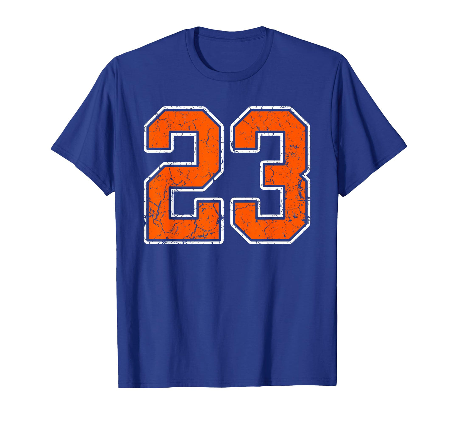 Distressed Orange White Number 23 Jersey Player Uniform #23 T-Shirt