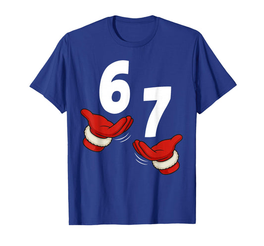 Six Seven 67 Christmas 6 7 Kids 67 Teen Boys 6-7 Meme Hands T-Shirt