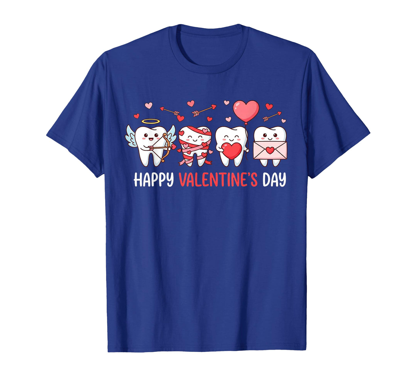 Funny Dental Nurse Squad Happy Valentine Day Teeth Cupids T-Shirt