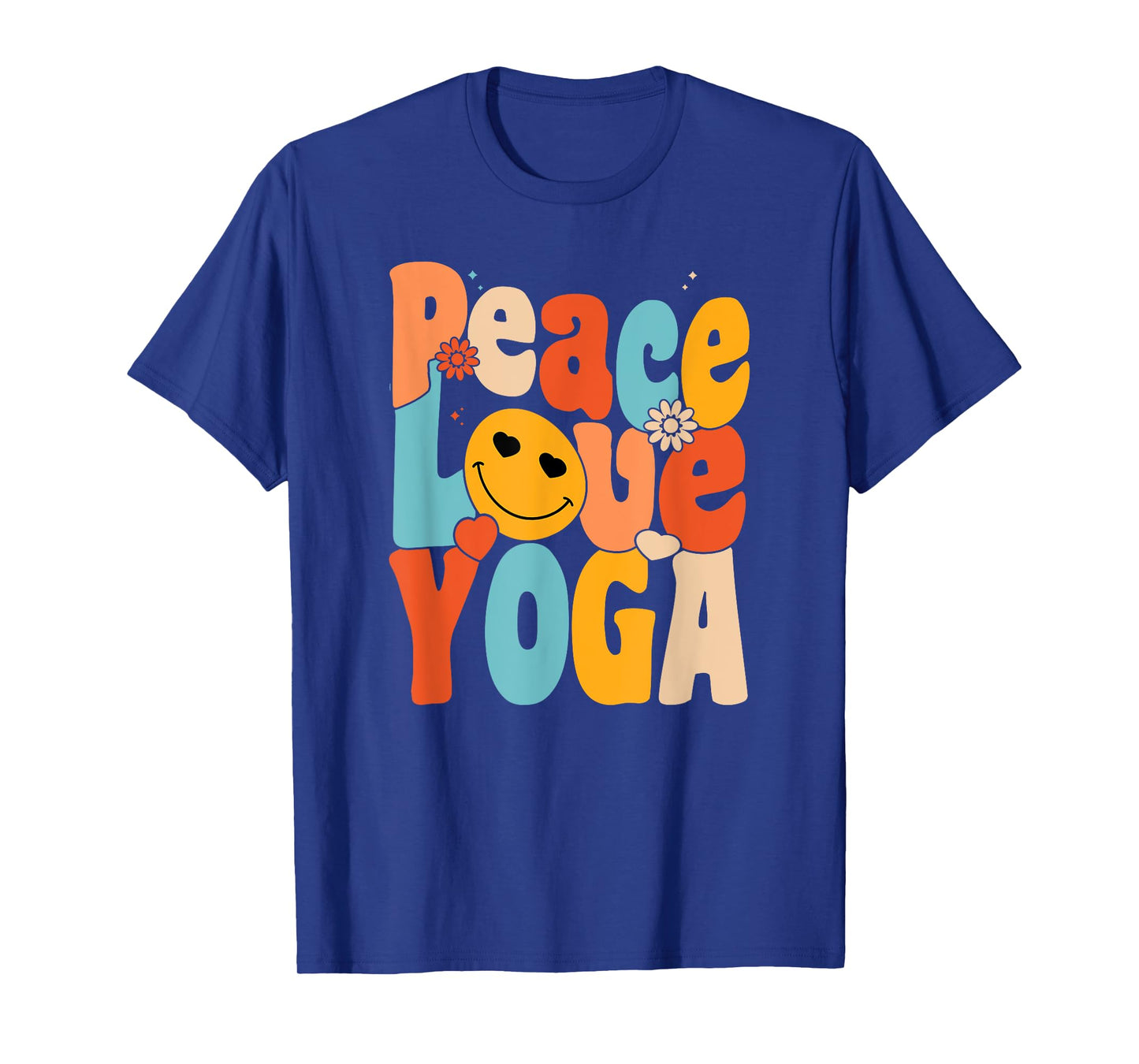 Peace Love Yoga | Retro Yoga Moms | Yoga Grandma T-Shirt