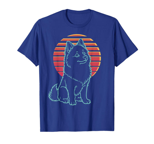 Icelandic Sheepdog Lover Dog Owner Retro Synthwave 80s T-Shirt