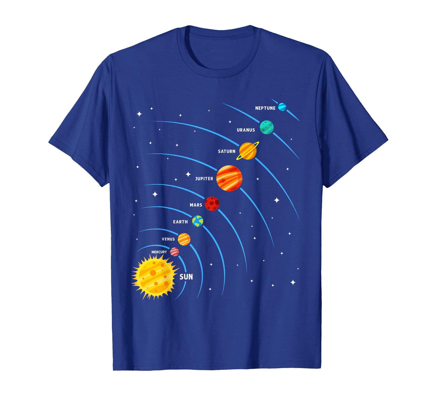 Solar System Colorful Space Planets Educational Kids T-Shirt