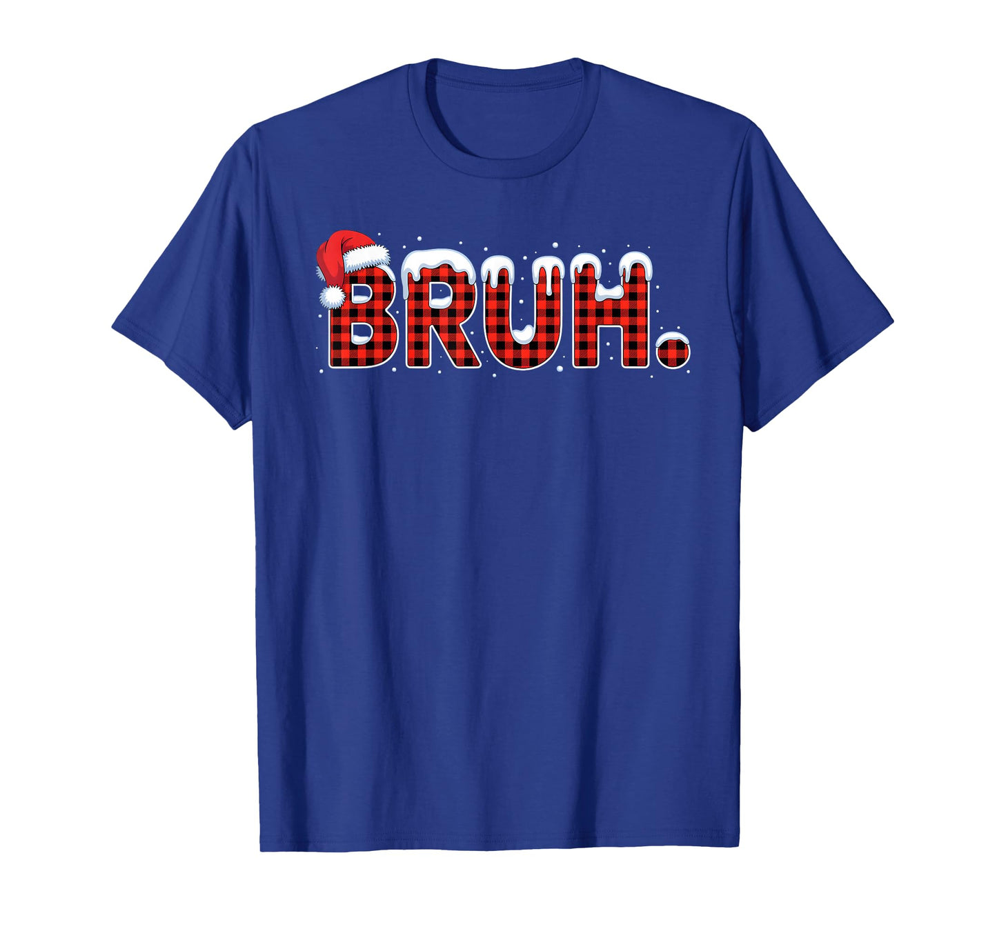 Bruh Funny Christmas Plaid Teens Boys Kids Xmas Pajamas T-Shirt