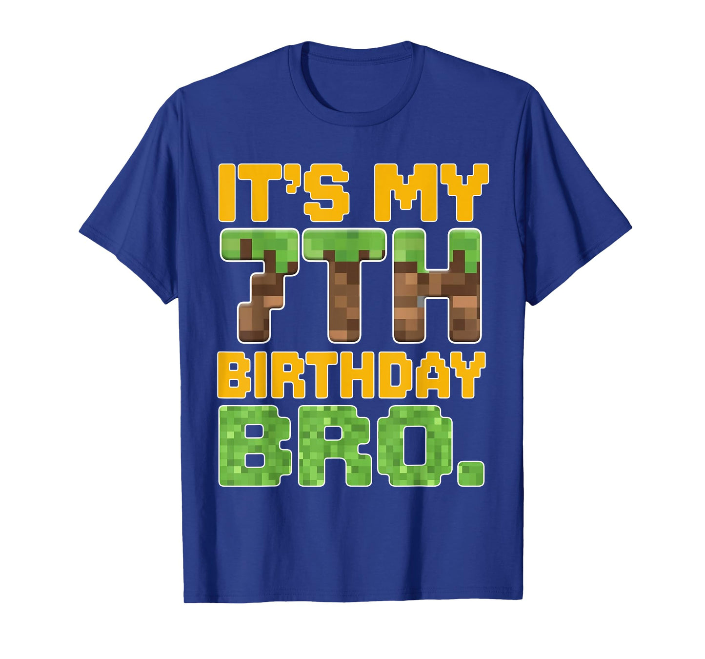 Funny It's My 7th Birthday Bro Video Game Pixel Bday Boy T-Shirt