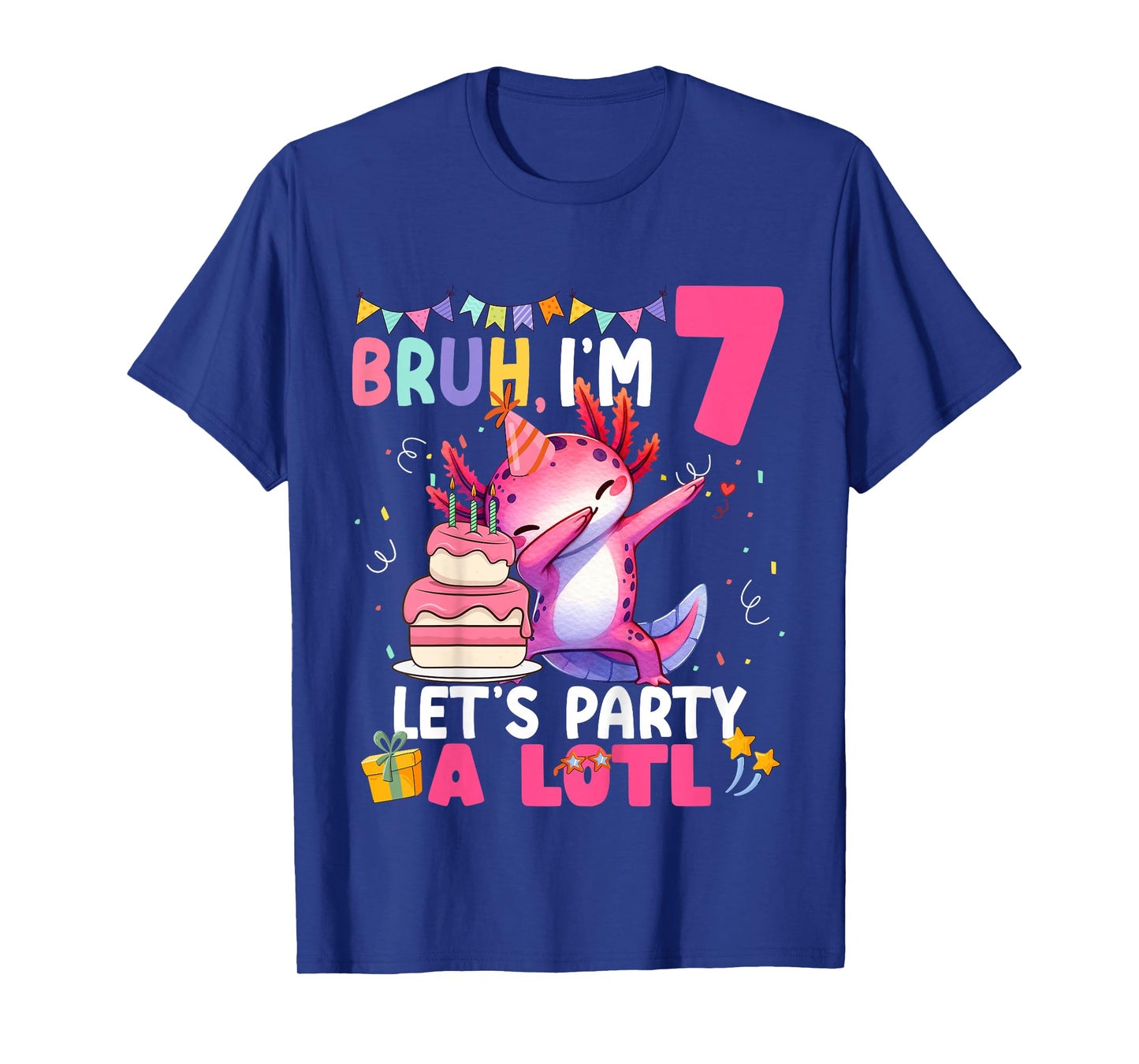 I'm 7 Bday Axolotl Party Cute 7th Birthday Kids Axolotl T-Shirt