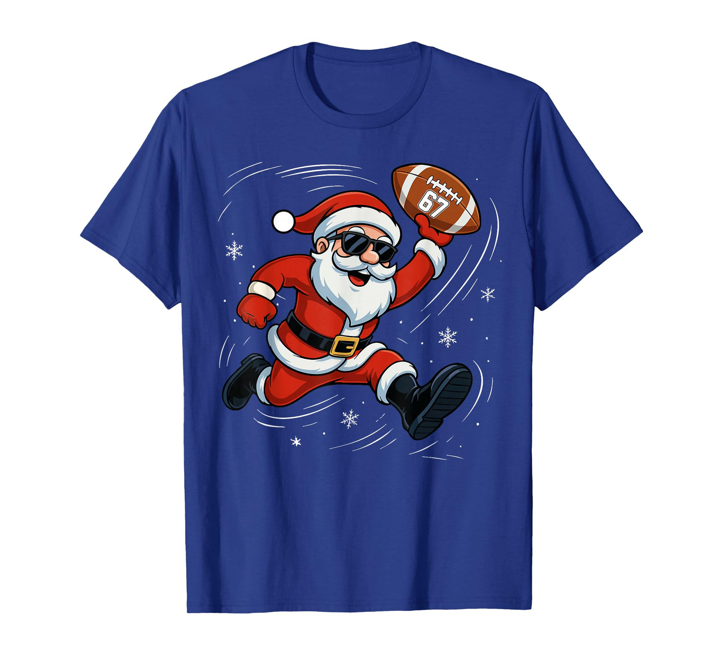 Funny American Football Santa 67 Christmas Xmas Pajamas Boys T-Shirt