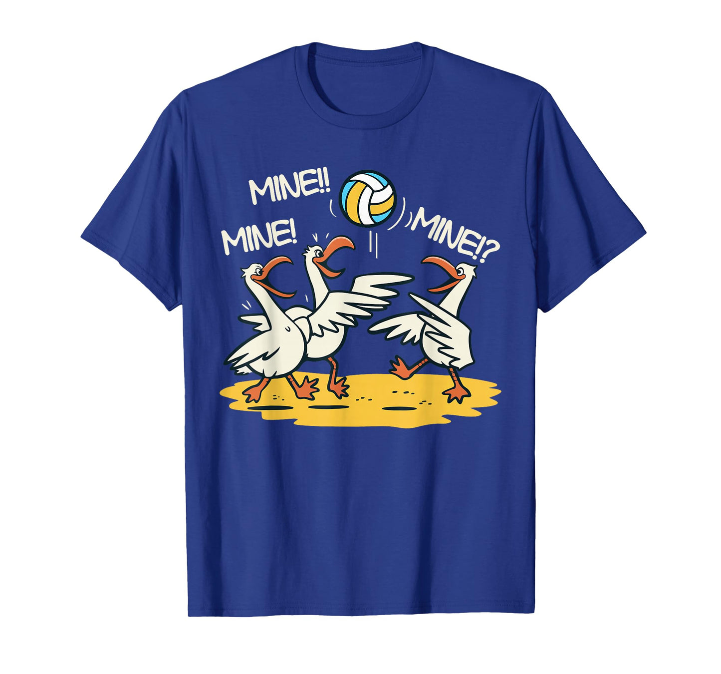 Funny Bird Playing Volleyball Mine Game Day Beach Sports T-Shirt