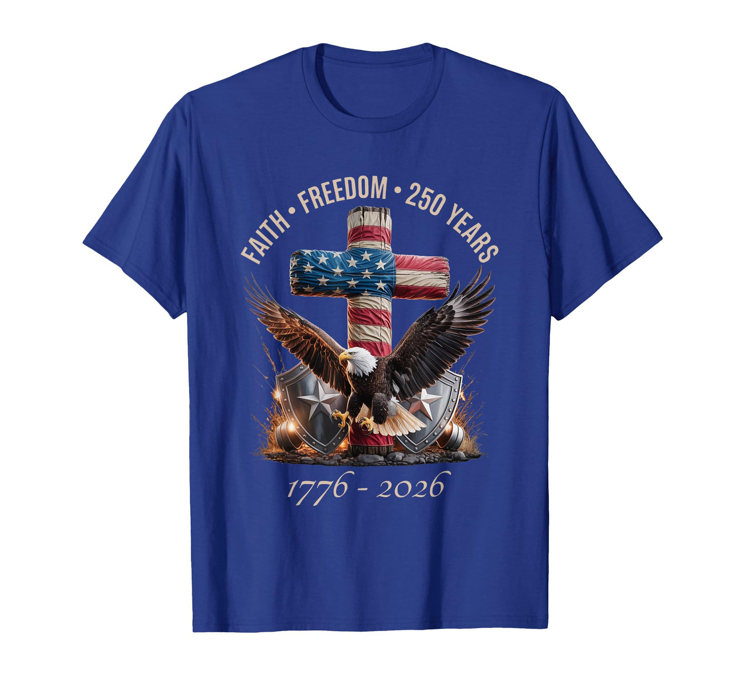 Vintage Faith Freedom 250 Years 1776-2026 Independence USA T-Shirt