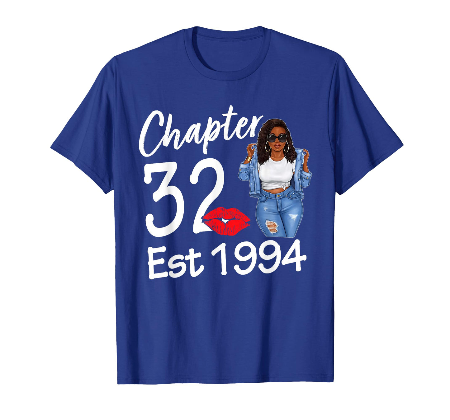 Chapter 32 Est 1994 32nd Birthday Afro Black Queen T-Shirt