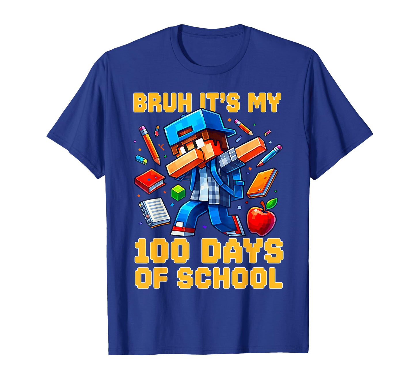 Bruh It's My 100th Day of School Boys Kids Gamer 100 Days T-Shirt