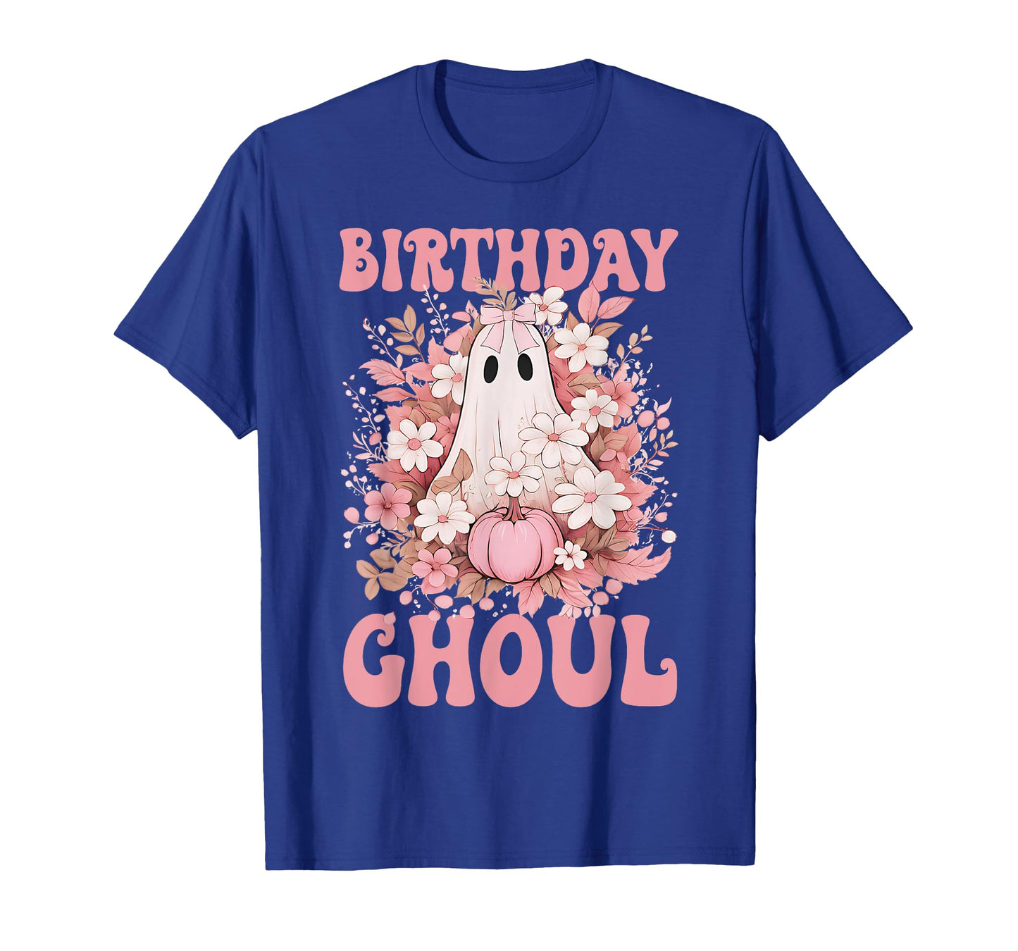 Birthday Ghoul Floral Ghost Bow Halloween Birthday Girls T-Shirt