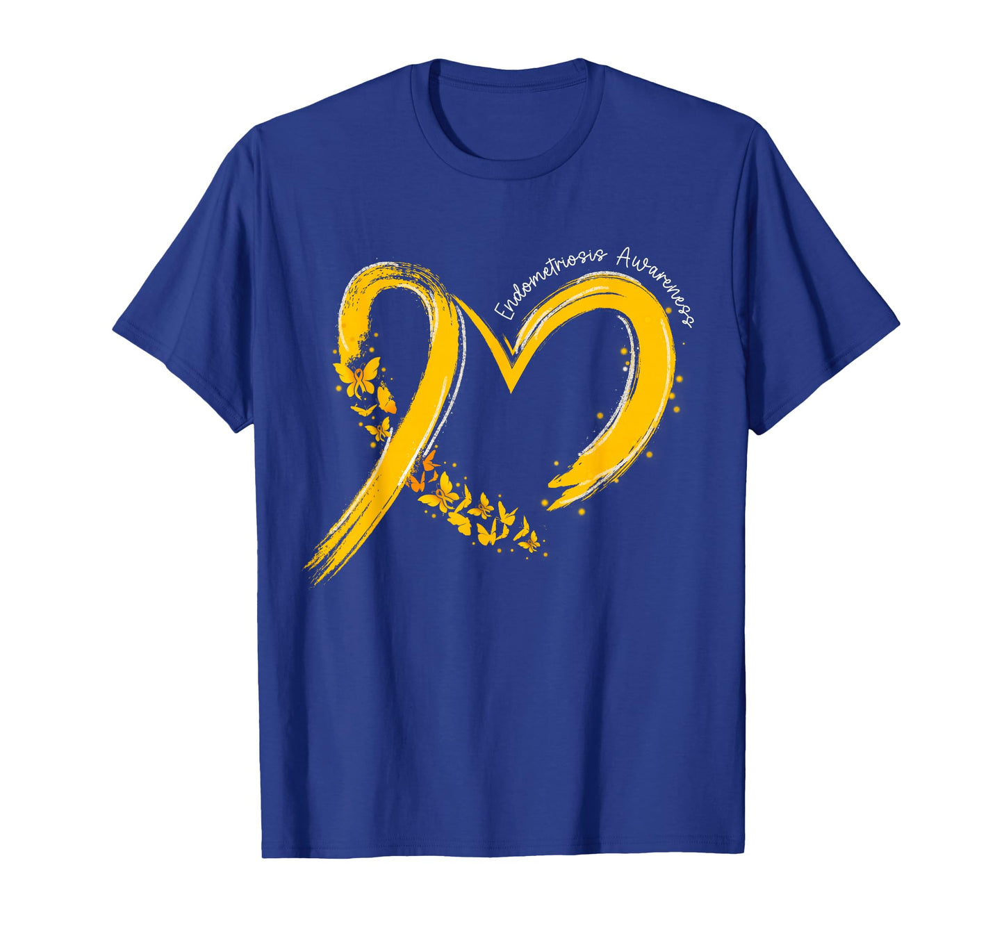 Endometriosis Awareness Heart Yellow Ribbon Endo Support T-Shirt