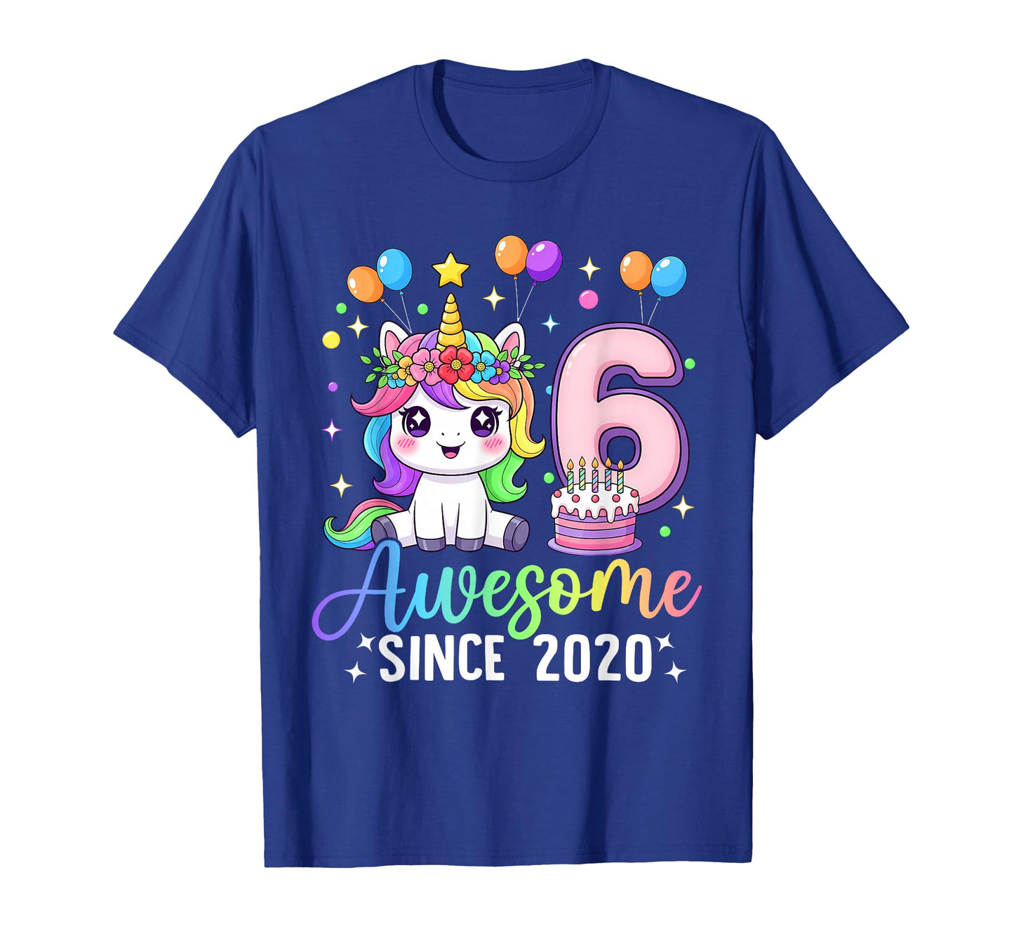 Unicorn 6th Birthday 6 Year Old Unicorn Party Birthday Girl T-Shirt