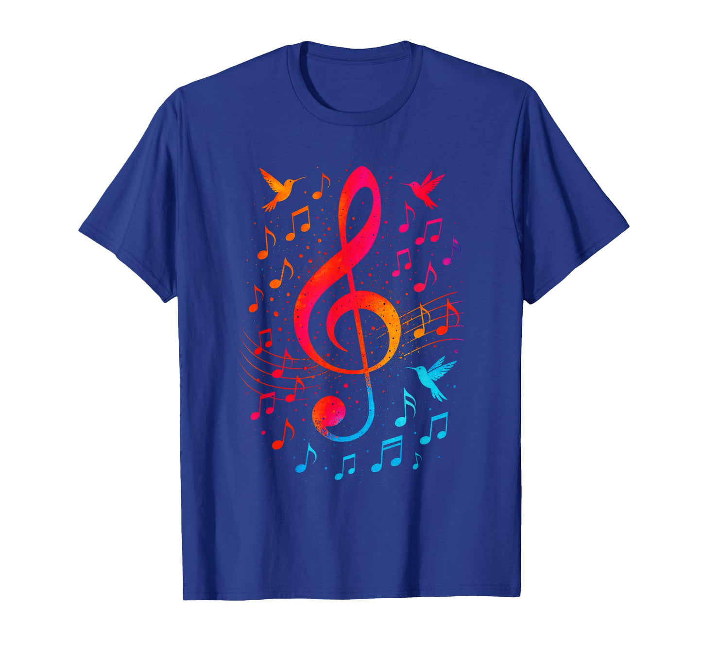 Treble Clef Art - Music Notes Bird Design T-Shirt