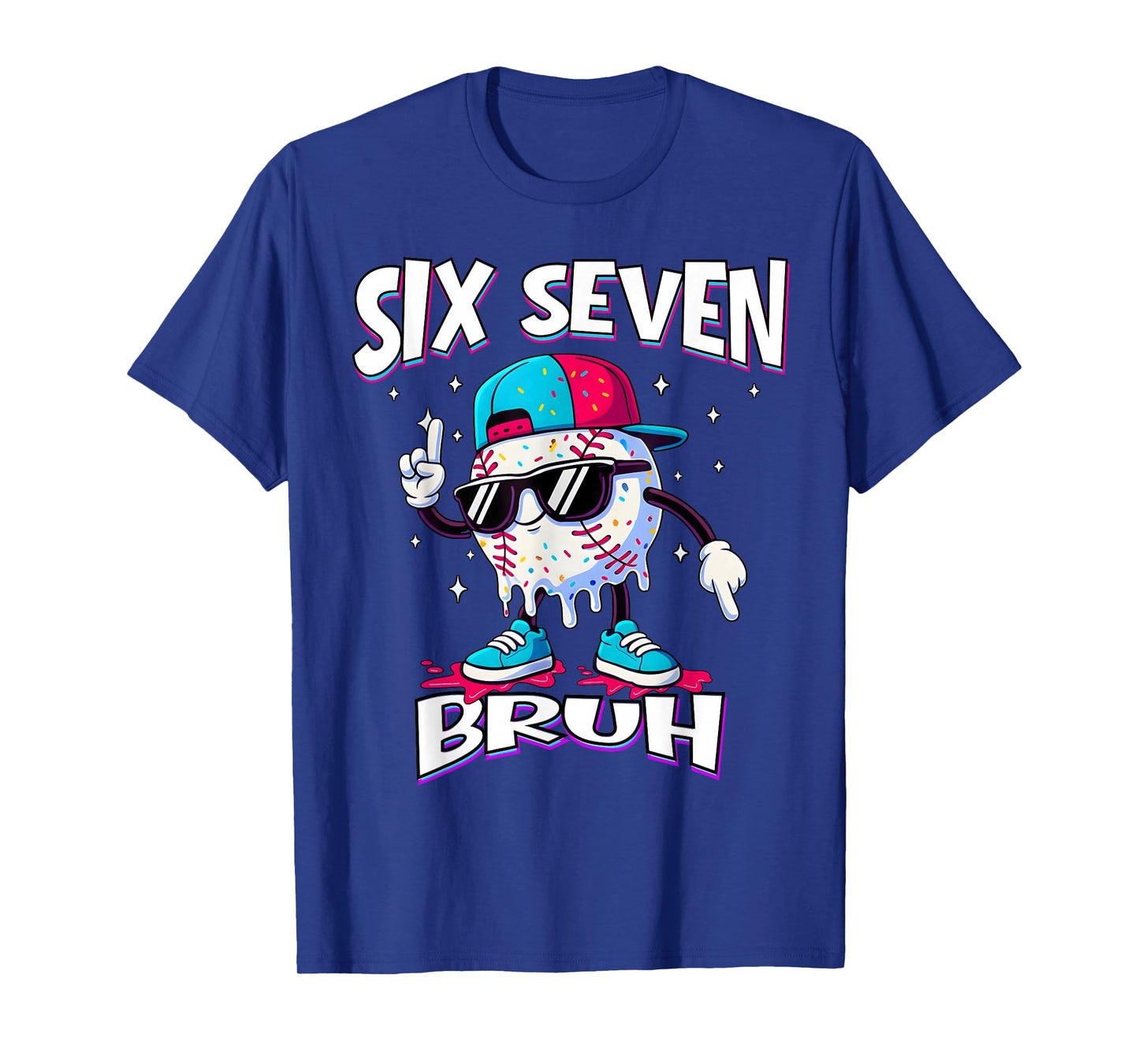 67 Meme Six Seven Funny Baseball Ice Cream Drip Girls Boys T-Shirt
