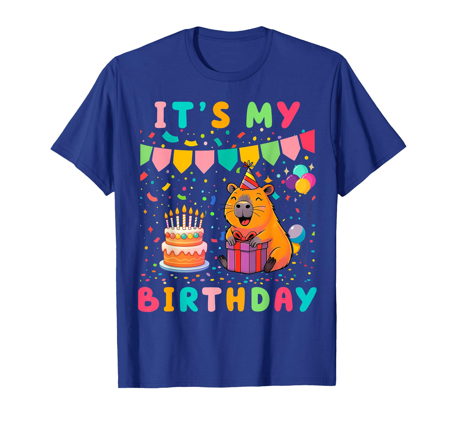 It's My Birthday Girls Capybara Lovers Birthday Party Kids T-Shirt