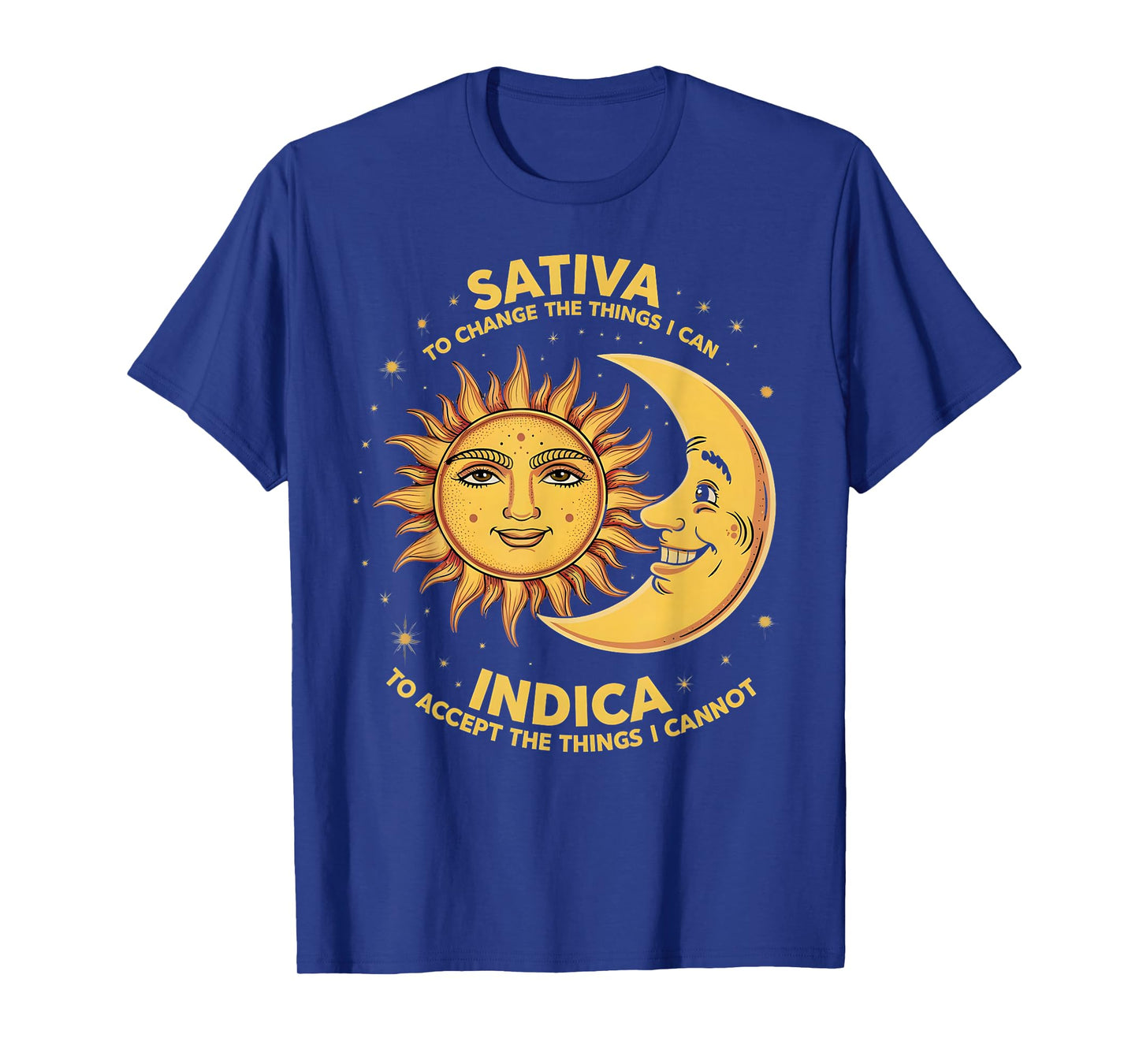 Cosmic Harmony Botanical Balance Mindset Sativa To Change Things Indica To Accept Things T-Shirt, Small, Black