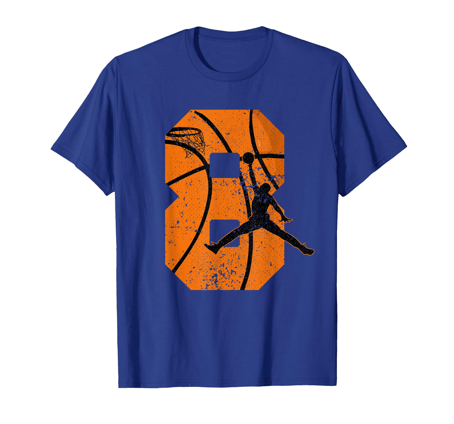 8th Birthday Basketball 7 yr Bday Party 8yr Eight Years Old T-Shirt