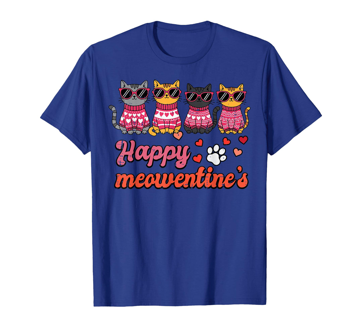 Valentines Day Cats Happy Meowentines Kitten Women Girls Kid T-Shirt