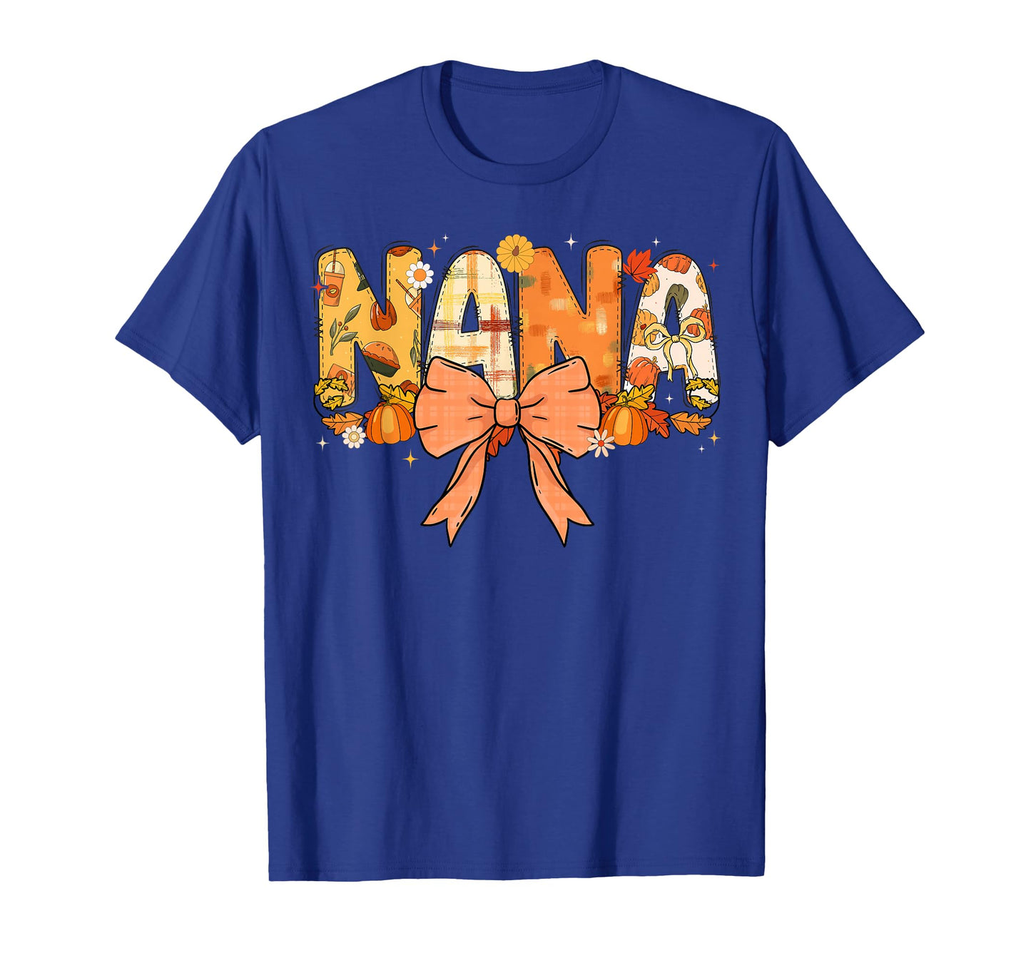 Nana Pumpkin Fall Coquette Bow Thanksgiving Mom Women T-Shirt