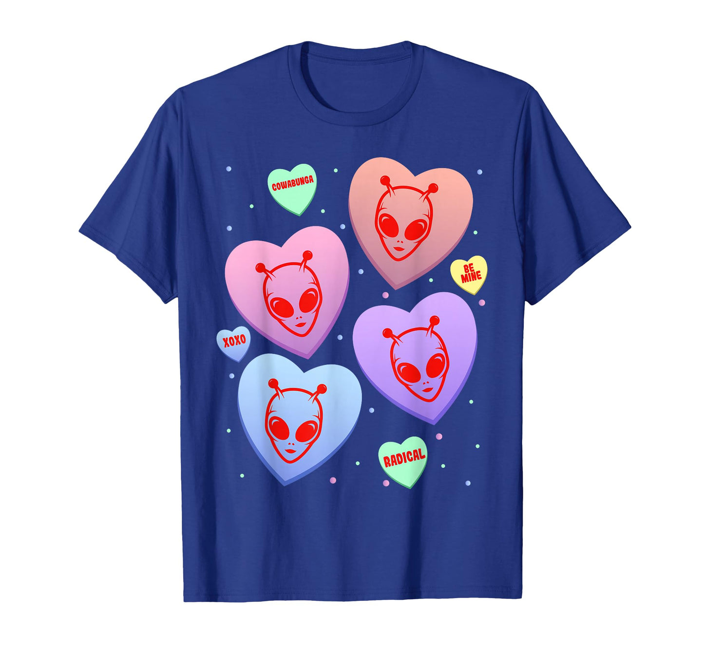 Alien Candy Heart Cute Kitten Valentines Day T-Shirt