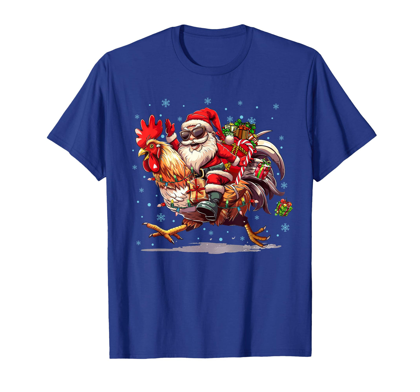 Chicken Lover Xmas Funny Santa Riding Chicken Christmas T-Shirt