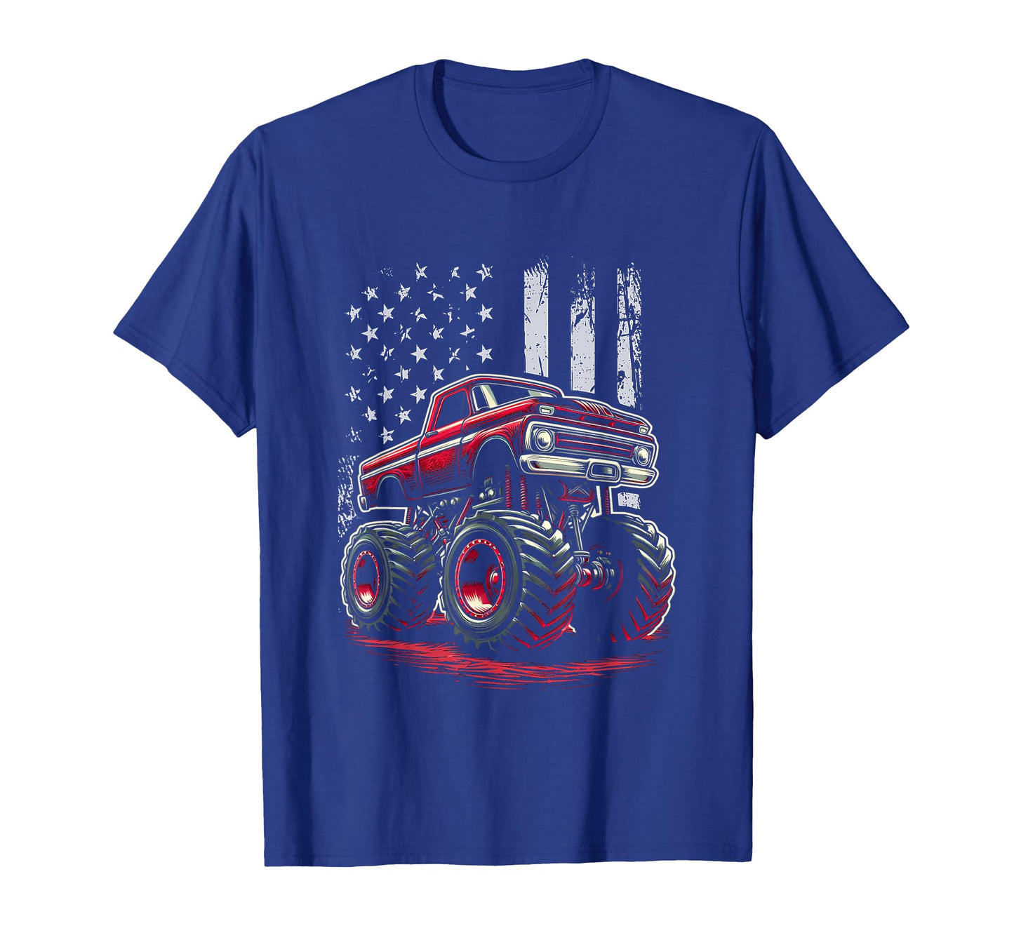 Patriotic USA Monster Truck Adult T-Shirt