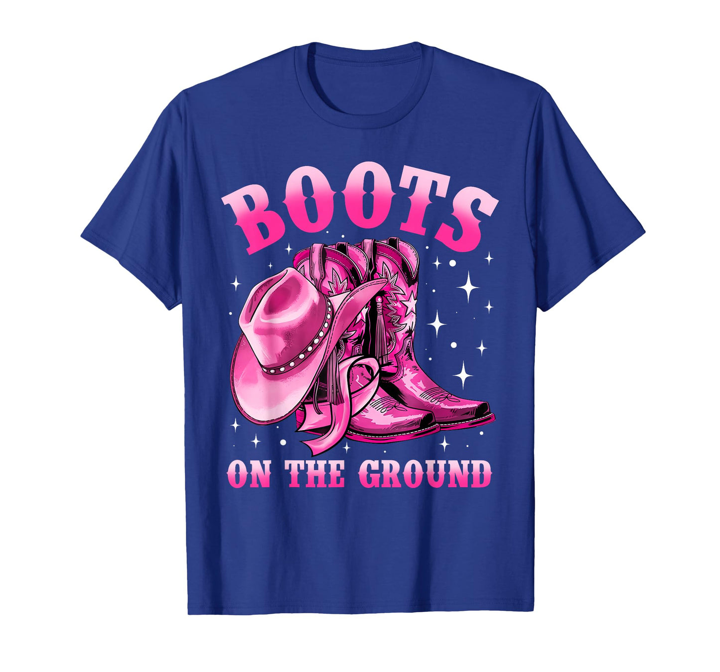 Boots On The Ground Cowgirl Western Breast Cancer Awareness T-Shirt