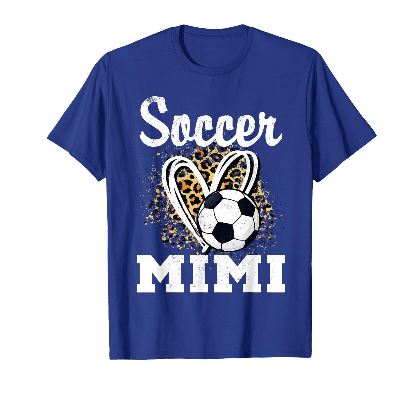 Soccer Mimi Leopard Heart Grandma Matching Family T-Shirt