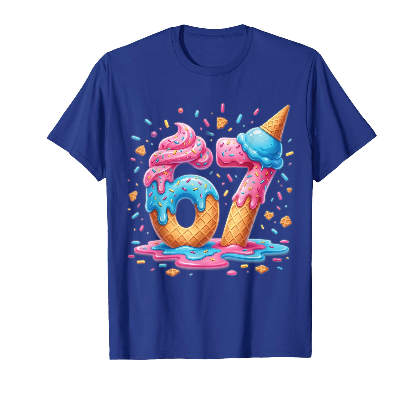 67 Ice Cream Drip Meme Six Seven 6-7 Boys Kids 6 7 Dripping T-Shirt