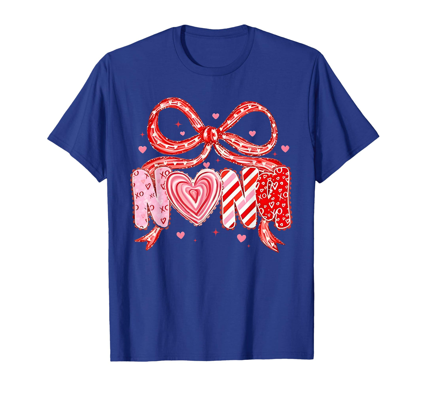Valentine Nana Coquette Bow Heart Mom Mother Women T-Shirt