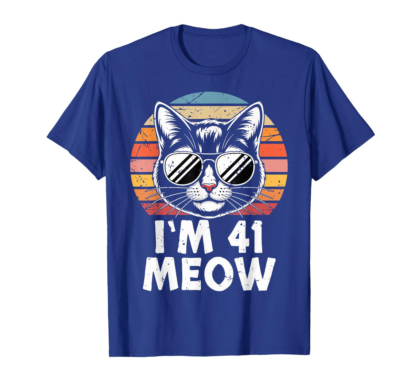 41 Birthday 41 Years Old I’m 41 Meow Funny Cat Birthday T-Shirt