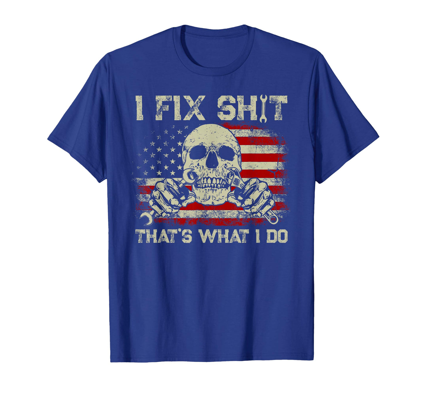 I Fix Shit That's What I Do Vintage Mechanic American Flag T-Shirt