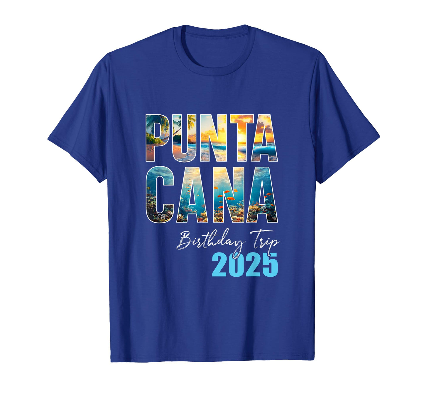 Punta Cana Birthday Trip 2025 Cruise T-Shirt - Unisex-Adult, Black, Small, Short Sleeve, Classic Crew Neck, Cotton, Polyester
