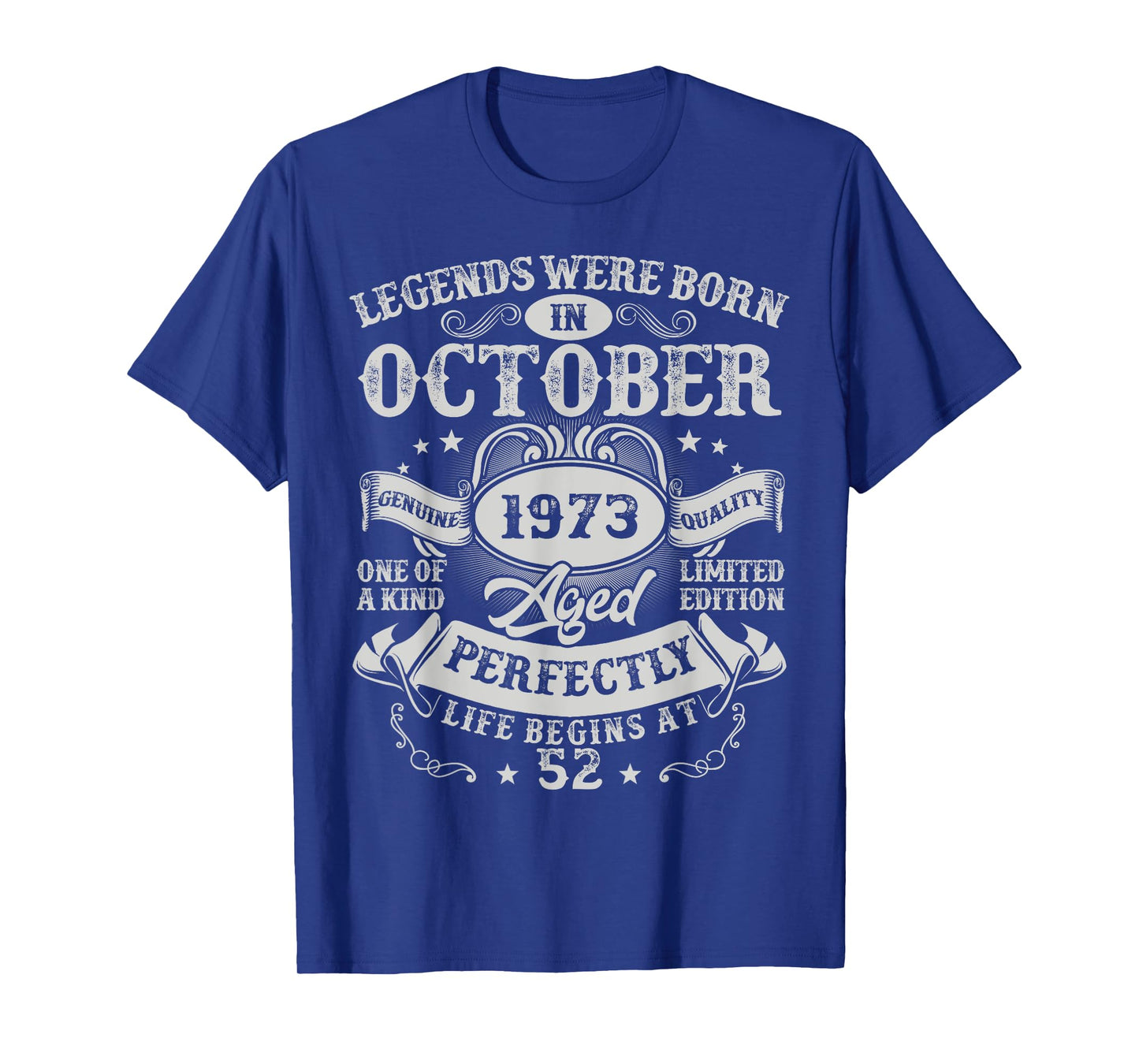 Legends Were Born in October 1973 Vintage 52nd Birthday Men T-Shirt